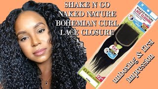 Shake N' Go Bohemian Curl Lace Closure Unboxing/ First Impressions | Alwaysameera