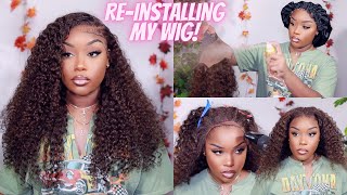 Girl, Yes!  This 13*4 Brown Curly Wig Is Giving Re-Install My Wig With Me! X West Kiss Hair
