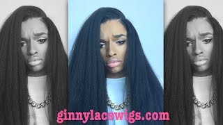 Ginnylacewigs.Com | 28 Inch Jet Black Brazilian Full Lace Wig Italian Yaki Wig | Review