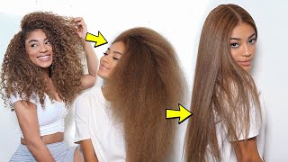 Straightening Natural/Dyed Hair Silky Smooth W/One Swipe!! | Jasmeannnn