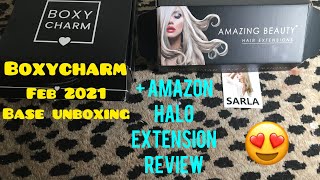 Boxycharm Feb 21 Unboxing+ Amazon Halo Hair Extensions Reviews!
