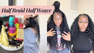 Tutorial: How To Do Half Braid Half Weave Hairstyle With Bead! Deep Curly Human Hair | #Ulahair