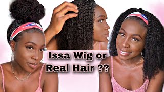 Wig Wherre? Best Curly Headband Wig For Naturalistas Ft. Papayahair Afro Kinky Curly Headband Wig