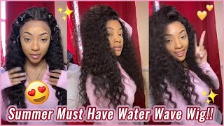 #Elfinhair Review Beginner Friendly Hd Lace Wig Install | Recommanded Bouncy Water Wave Hairstyle~