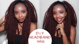 Can'T Believe How Easy This Was//Diy Headband Wig//Marley Hair Wig//Big Hair Month//||Vivy Muth
