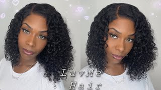 4X4 Closure Say What!? | Luvme Short Deep Wave Curly Lace Closure Bob Wig | Easy Install | On The Go