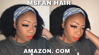 Amazon Kinky Curly Human Headband Wig Ft Msfan Hair | Giveaway