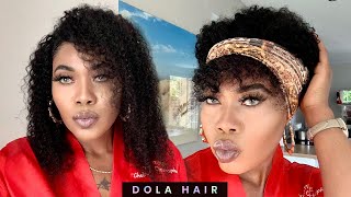 Kinky Curly Headband Wig Natural Color Jerry Curly Wig (Get Free Trendy Headbands) Dola Hair
