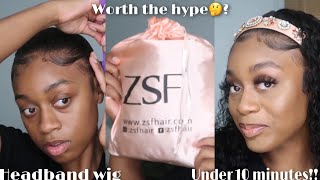 Headband Wig Install, Zero Adhesive Needed | Zsf Hair