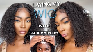 I Laid This Wig With Hair Mousse! Curly Glueless Lace Closure Wig | Luvme Hair