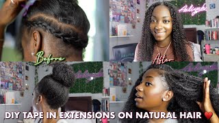 *Diy* How To Install Tape In Extensions On 4A/4B Natural Hair | Curls Queen Hair