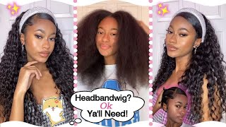 Must Have This Headband Wig! Natural & Glueless Wig Install | Water Wave Hair Ft. Ulahair