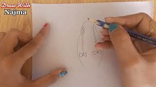 How To Draw A Pretty Girl Hairstyle Drawing|| Girl Backside Hair Sketch|| Draw With Najma