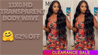  13X6 Hd Transparent Body Wave Frontal Wigs Lace Front Human Hair