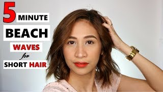 How To: Beach Waves For Short Hair With Flat Iron | How To Curl Short Hair | Lolly Isabel