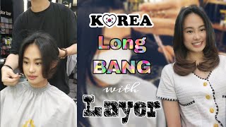 Korean Long Bang With Layer | Medium Haircut