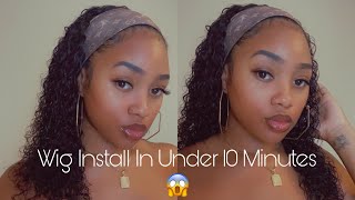 Beginner Friendly Wig Install In Under 10 Minutes  | Headband Wig | Protective Styles