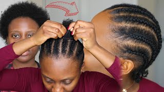 How To Cornrow Your Own Hair Beginners Friendly | Short Natural Hair Tutorial