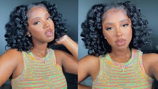 Quick And Easy Flexi Rod Set On My Natural Heat Trained / Damaged Hair Horse Shoe Method ￼