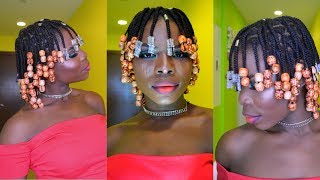 How To: Mini Braids On Short Natural Hair With Beads | No Extensions | Vivian