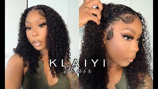 $150 Most Natural Curly Wig Ever! 4C Kinky Curly Wig Install For Beginners | Klaiyi Hair