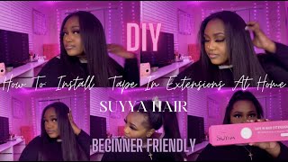 How To Install Tape In Extensions (At Home)| Suyya Hair Review |