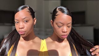 *Best* Sleek Ponytail On Thick Curly Hair With Weave | Sidne Power