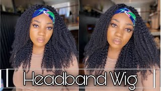 Natural Afro Kinky Curly Headband Wig Pt. 2| No Lace, Glue, Or Gel| Collab Ft. Jessie’S Selection