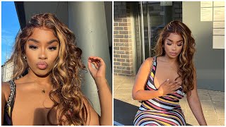 Honey Blonde Highlight Lace Front Wig Detailed Install Ft Hairsmarket