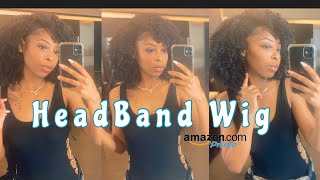 Amazon Kinky Curly Natural Headband Wig Review W (I Really Love This Wig)