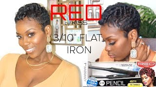 #Redbykiss #Pencilflatiron Red By Kiss 3/10" Flat Iron!|Review+ Styling My Pixie!
