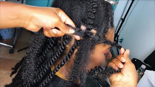 Best Way To Hide The Rubber Band For Twist Braids  | Outre Springy Bohemian Tiwst" 3X Hair