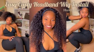 Curly Headband Wig. Install In Real Time Ft. Hurela Hair