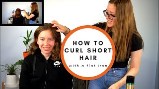 How To Curl Short Hair With A Flat Iron - Easy Waves Short To Medium Hair (On A Teen)- For Beginners