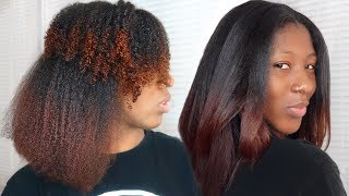 Curly To Straight Hair Tutorial | With No Frizzy Ends On Type 4 Hair