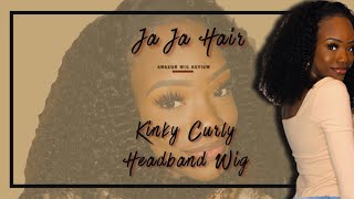10 Min Hairstyle!!! Jaja Hair Review Kinky Curly Headband Wig#Headbandwig #Jajahair #Amazonwig