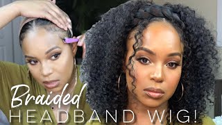 Braided Kinky Curly Headband Wig! $90 Vivi Babi Hair Headband | Wine N Wigs Wednesday| Alwaysameera