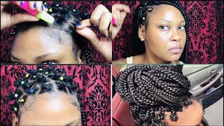 How To -Crochet Box Braids|Rubberband Method! On Short 4C Natural Hair