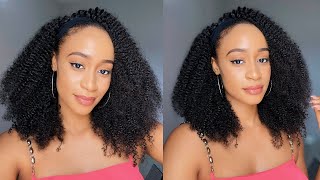 Natural Looking Kinky Curly Headband Wig! Save Your Edges Sis | Luvme Hair