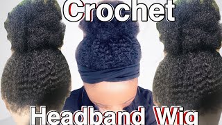 Diy Natural Hair Crochet Headband Wig Hair Tutorial || Using Afro Kinky Bulk