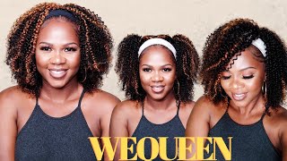 I'M In Love! Best Highlight Kinky Curly Headband Wig | Perfect Summer Hair || Ft. Wequeen Hair