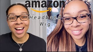 Amazon Headband Wig Install & Style | Benafee Hair | No Lace, No Glue Needed!!