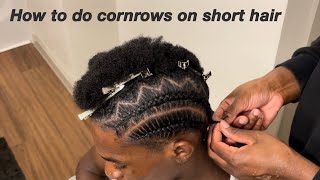 How To Cornrow Mens Short Hair. *Tips To Getting Clean Parts*
