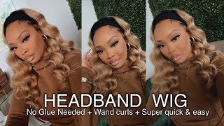 Headband Wig Install + Review + Wand Curls | Luvme Hair