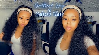 First Time Trying A Headband Wig  | Install In Under 5 Minutes Ft Yolissa Hair
