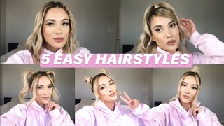 5 Cute & Easy Hairstyles | Medium Length Hair