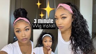 No Lace No Glue No Gel! 3 Min Wig Install | New* Headband Wig! Natural Hair Protective Style| Unice