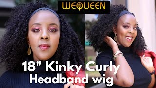 Wequeen Grab-N-Go 100% Headband Wigs|18" 100% Kinky Curly & 18" 100% Yaki Straight