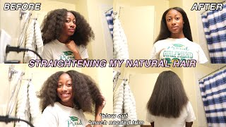 Straightening & Trimming My Natural Hair!