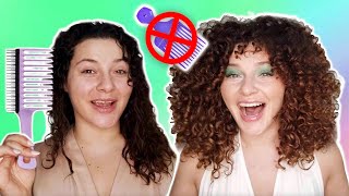 I Think I Found The Best Curly Hair Brush For Volume (Birthday Curly Hair Routine)